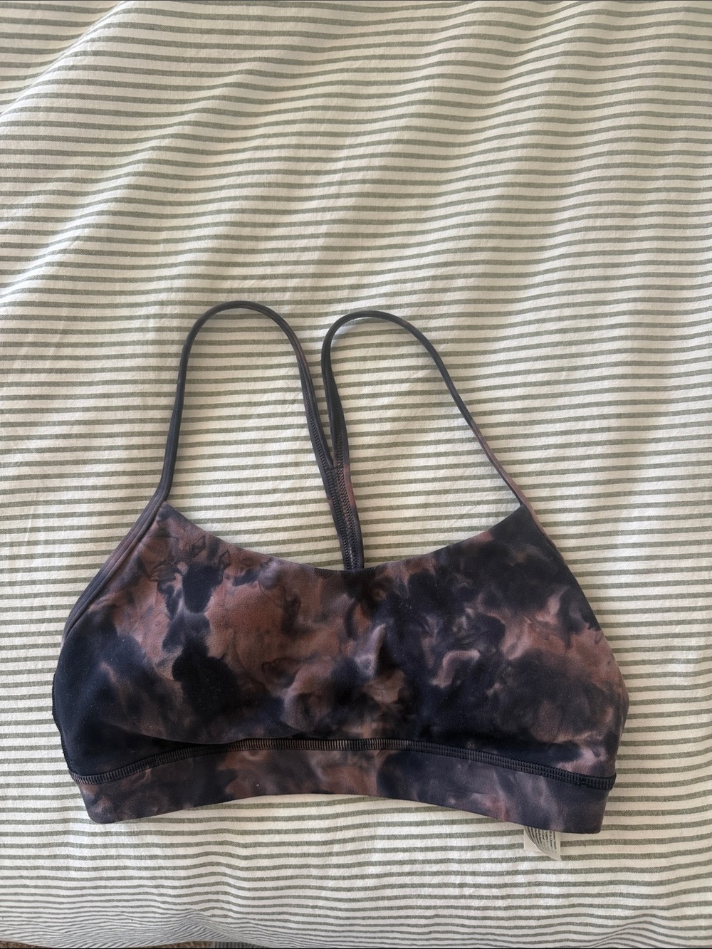 Lululemon Flow Y Bra Nulu Diamond Tie-Dye Graphite Size 6